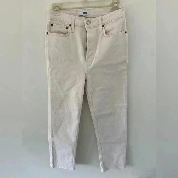 NWT Redone 70s stove pipe jeans Vintage White size 27 - Picture 1 of 4